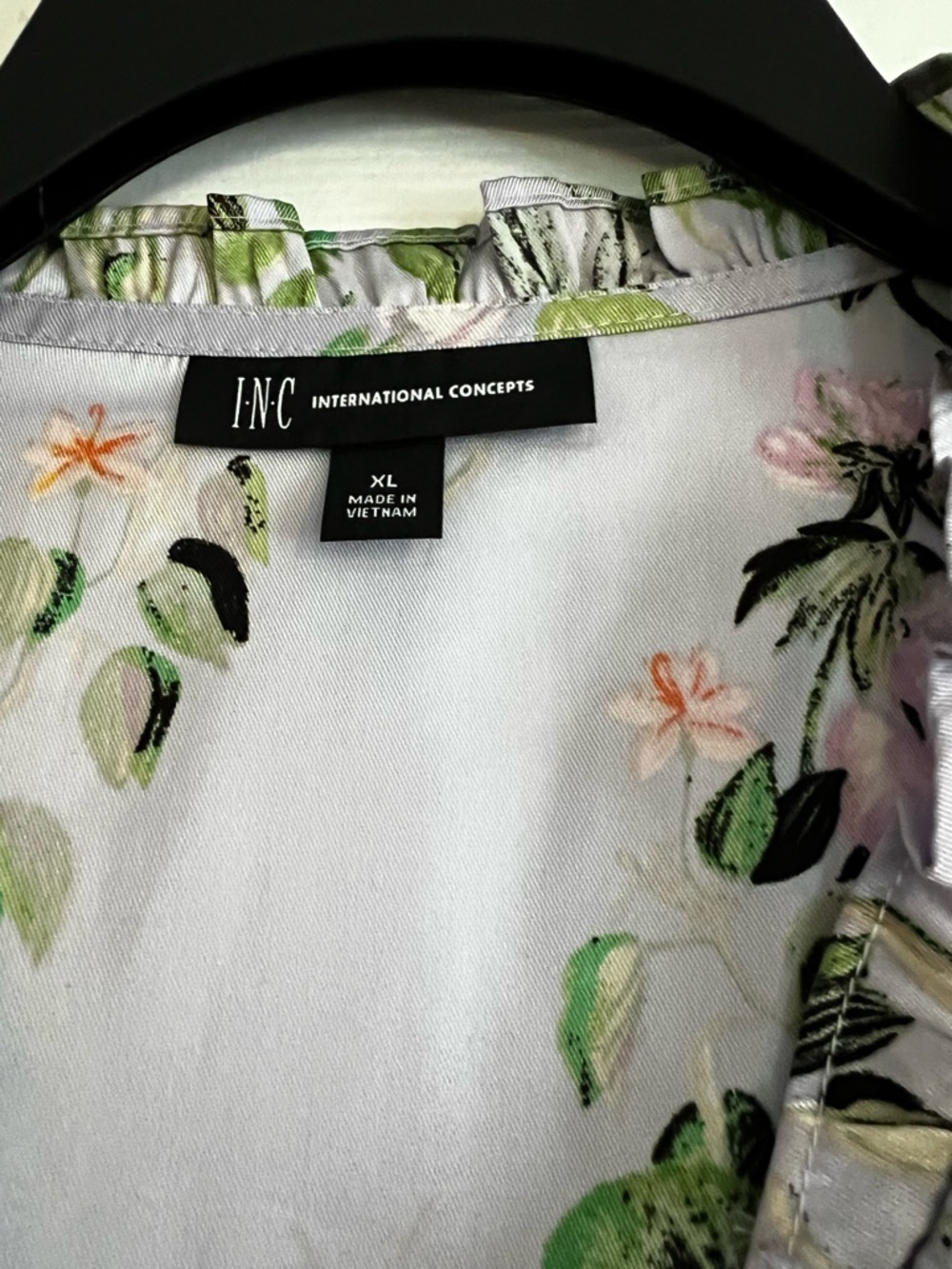 INC International Concepts Lavender Botanical Print Blouse - Picture 4 of 7
